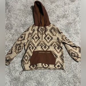 Main Strip Brown and Tan Aztec Women’s Jacket